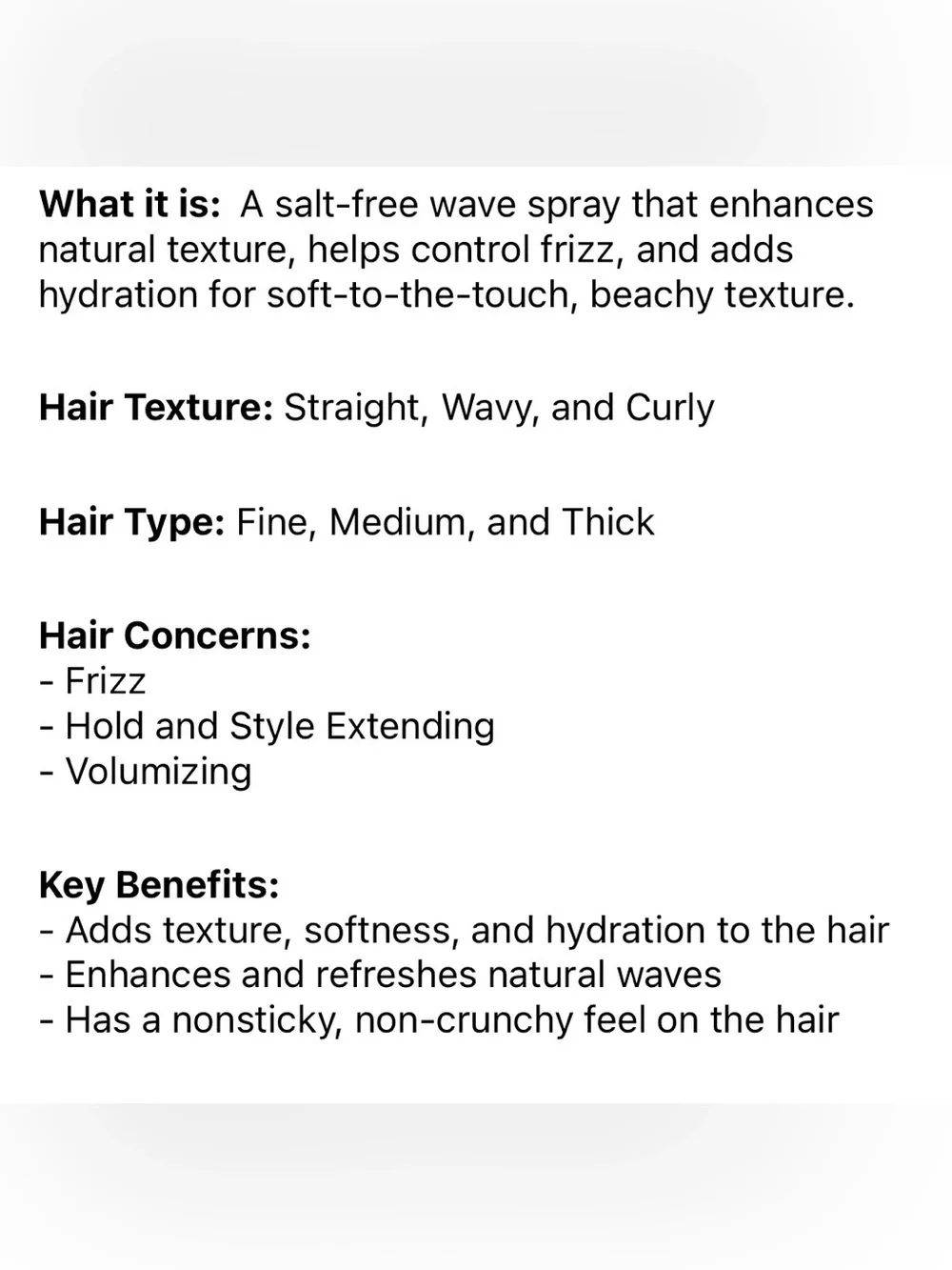 OUAI Texturizing Wave Spray 6oz